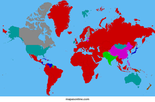 Mapa de deportes más populares por país