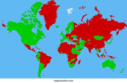 Mapa de inmigración y emigración por país
