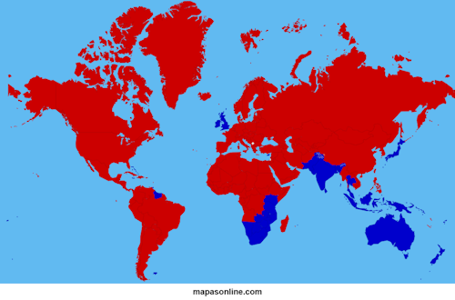 Mapa de edad media en los países